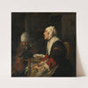 Grace Before Dinner, An Old Couple Seated At a Table by Abraham Van Dijck