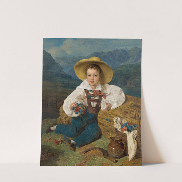 Graf Demetrius Apraxin als Kind vor einer Berglandschaft (1832) by Ferdinand Georg Waldmüller