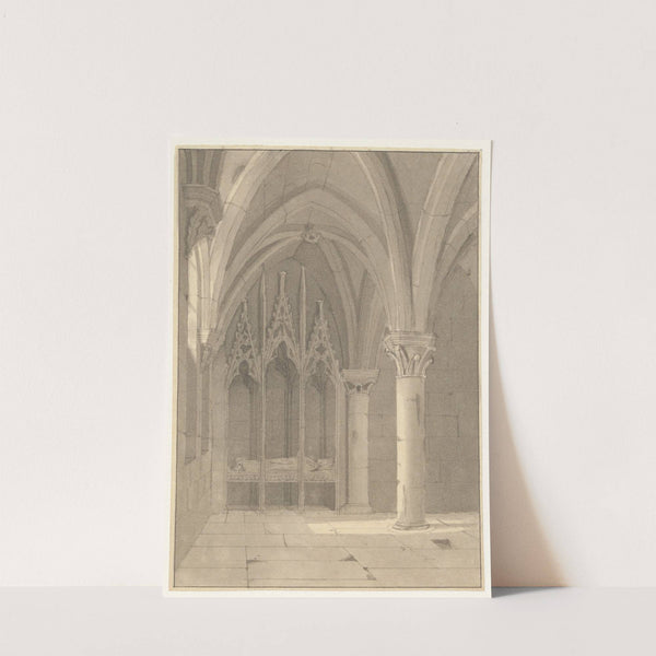 Graftombe in de hoek van een gotische kerk by David Humbert de Superville