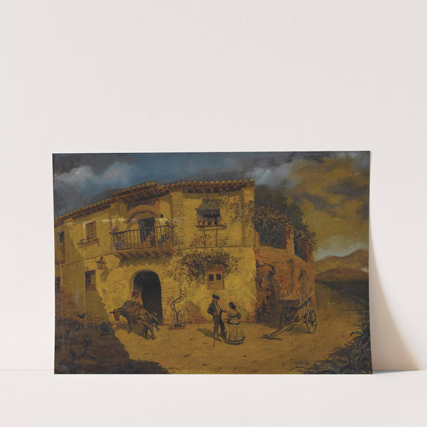 Granada Street Scene with Donkey and Chickens (circa 1880s) by Juan Dios Del Valle