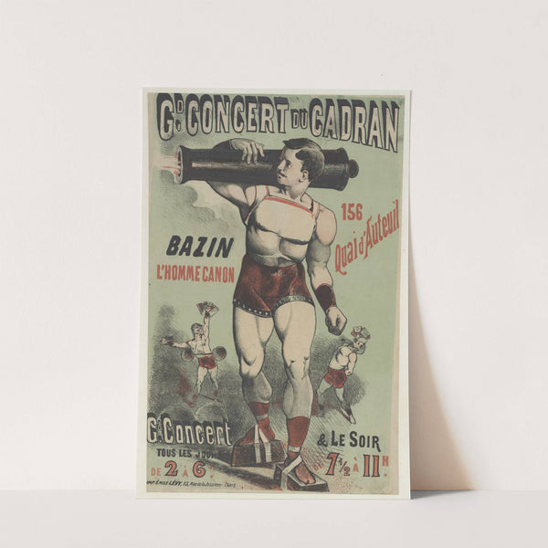 Grand Concert du Cadran, 156 Quai d&#8217;Auteuil. Bazin l&#8217;homme canon (1876) by Imp. Emile Lévy