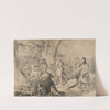 Grand ducal hunting party with shot deer (preparatory sketch) by Johann Baptist Kirner