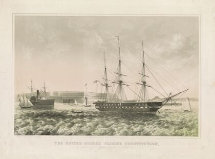 The United States frigate Constitution – at anchor off Fort Adams, Newport, R.I. (1861)