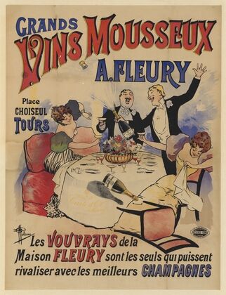 Grands vins mousseux A. Fleury. Place Choiseul, Tours (1897)