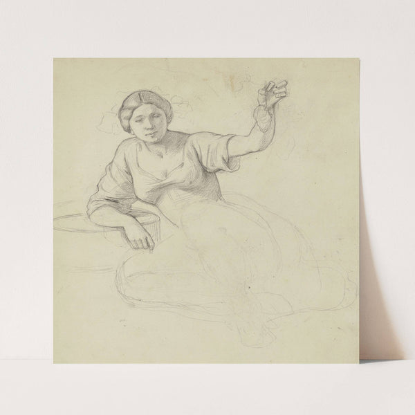 Grape picker (female) (ca. 1856) by Jakob Becker