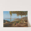 Grape pickers above Sorrento, Vesuvius beyond by Achille Solari