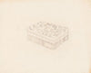 Graphic design drawings for Barricini Candy packages. 3-D Study, rectangular candy box with Indian motif