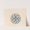 Graphic design drawings for Barricini Candy packages.] [Study, wheel pattern lid design in blue, yellow, and gold (1948) by Winold Reiss