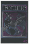 [Graphic designs for Fortune magazine.] [Study for cover with telephone lines and wings over the globe