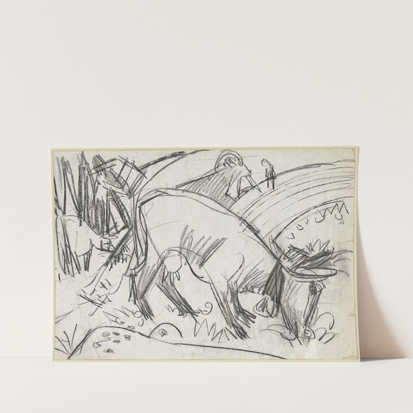 Grazing cow (ca 1918) by Ernst Ludwig Kirchner