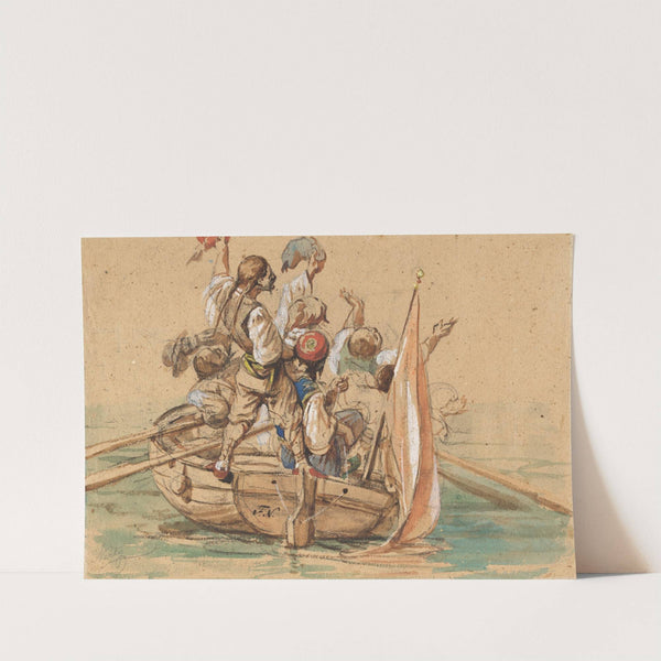 Greek Sailors On A Venetian Canal by Friedrich von Nerly