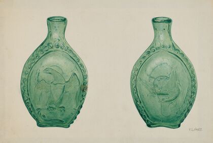 Green Glass Flask