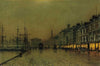 Greenock dockside by night