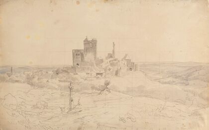 Greifenstein Castle in Westerwald, study for a painting (1835)
