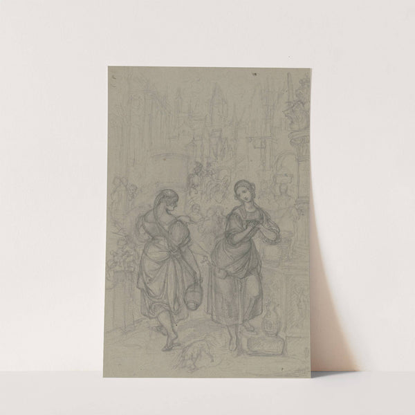 Gretchen und die Nachbarin am Brunnen by Ferdinand Fellner