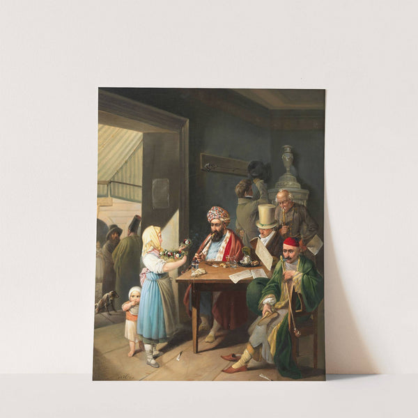 Griechen und Türken in einem Wiener Kaffeehaus by Theodor Leopold Weller