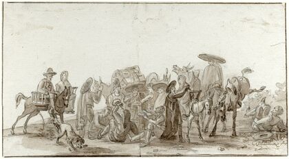 Groep rustende reizigers