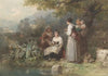 Groepje hengelende Italiaanse vrouwen