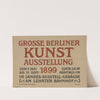Grosse Berliner Kunstausstellung vom 7. Mai bis 17. September 1899 (1899) by Ludwig Sütterlin