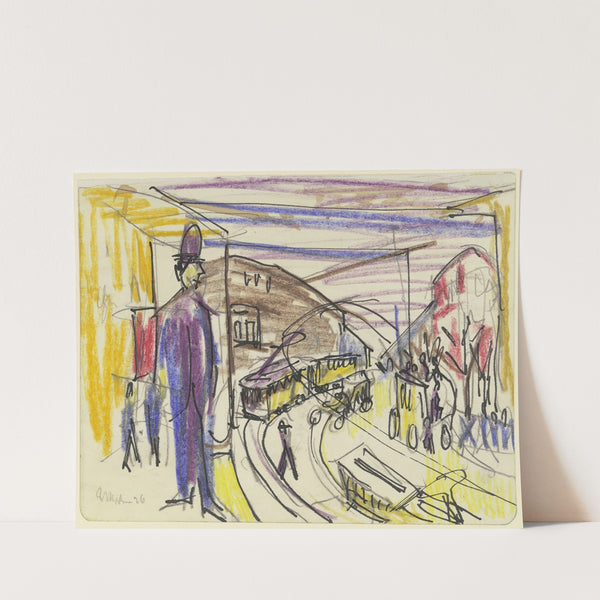 Großstadtstraße mit Trambahnen (1926) by Ernst Ludwig Kirchner