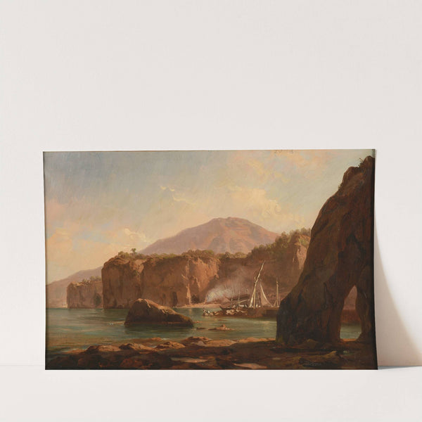 Grottes et falaises au bord de la mer by Jacques-Raymond Brascassat