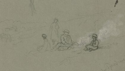 Group at a bonfire