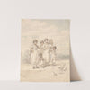 Group of English Children; Distant View of St. Paul&#039;s by William Alexander