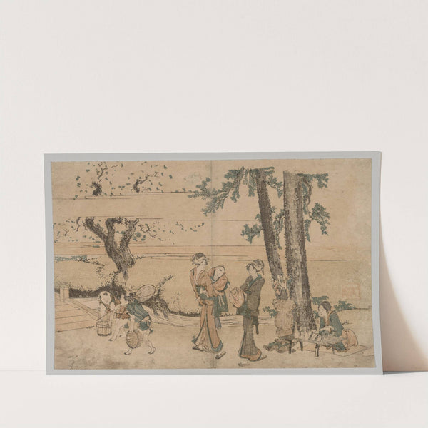 Group of Figures near a Brook by Katsushika Hokusai