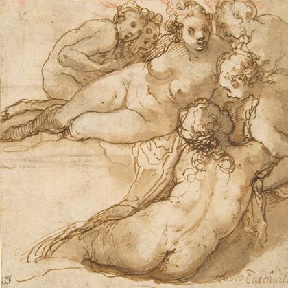 Group of Six Reclining Nude Women (Nymphs Bathing) — size preview