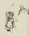 Group of two figures and an old man’s head