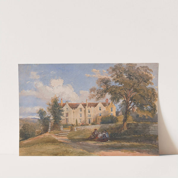Group Seated in Grounds of a Large House by David Cox Jnr