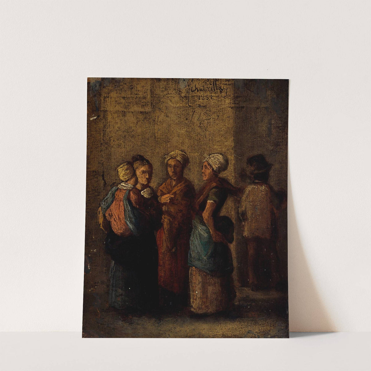 Groupe de femmes dans la rue. by Charles Raymond Chabrillac