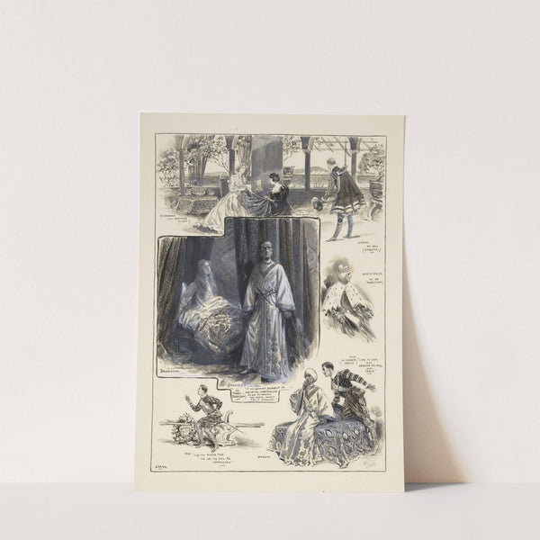 Grouped vignettes depicting characters and scenes from Othello as performed at the Lyric in 1902 (1902) by Samuel Begg