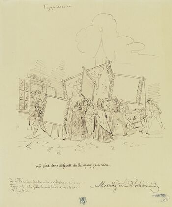 Gruppe von Frauen mit Stickrahmen