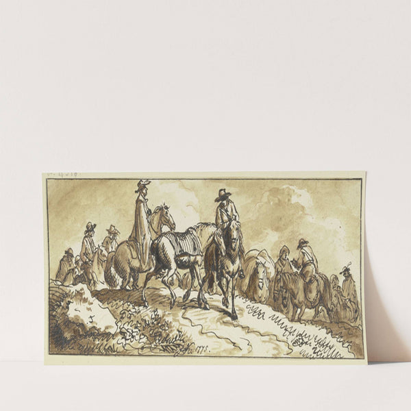 Gruppen von Reitern, einige mit Handpferden (1775) by Ferdinand Kobell