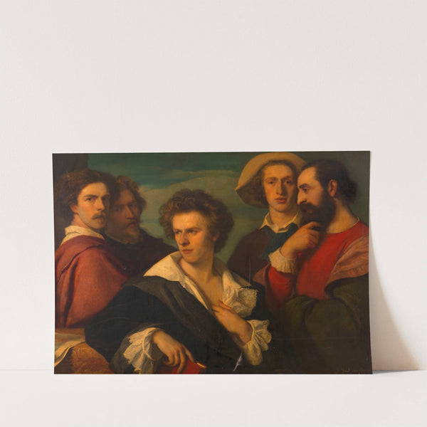 Gruppenbildnis von fünf Freunden (Gustav Gaul, Karl Ferdinand Konradi, Josef Lewinsky, Adolf James Julius Price, Franz Melnitzky) by Gustav Gaul