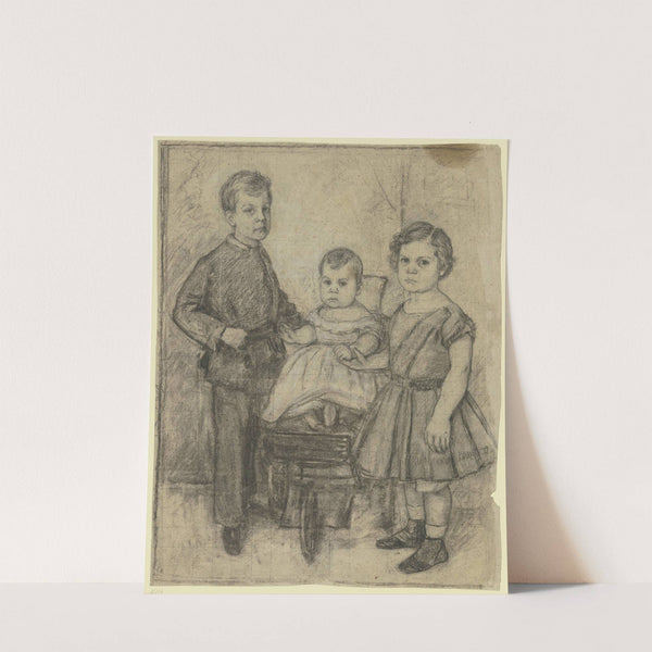 Gruppenporträt dreier Geschwister by Otto Scholderer