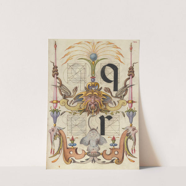 Guide for Constructing the Letters q and r (1561–1596) by Joris Hoefnagel