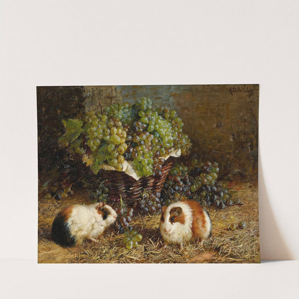 Guinea Pigs And A Basket Of Grapes by Antonio delle Vedove