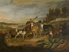Gundogs against landscape