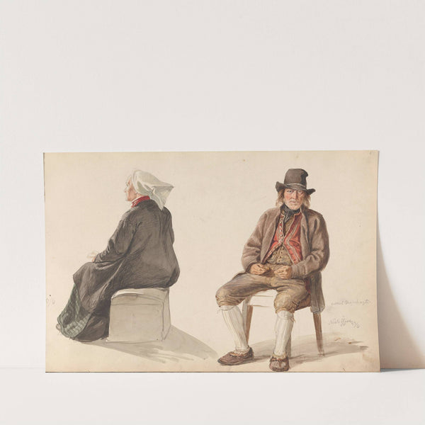 Guro Vossebakken; Nils Ygre (1855) by Adolph Tidemand