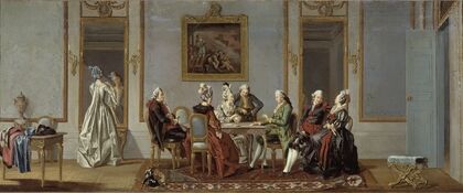 Gustavian Style Interior with Cardplayers