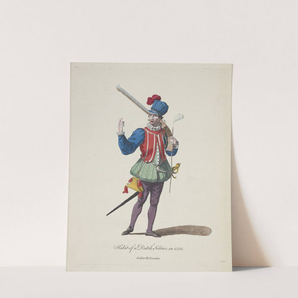 Habit of a Dutch soldier in 1588. Soldat Hollandois. (1757-1772) by Charles Grignion