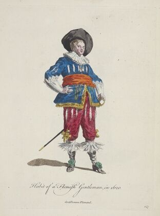 Habit of a Flemish gentleman in 1620. Gentilhomme Flamand. (1757-1772)