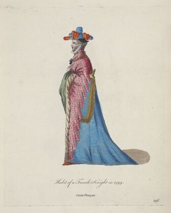 Habit of a French knight in 1399. Comte Français. (1757-1772)