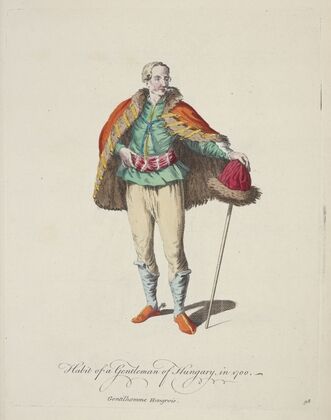 Habit of a gentleman of Hungary in 1700. Gentilhomme Hongrois. (1757-1772)