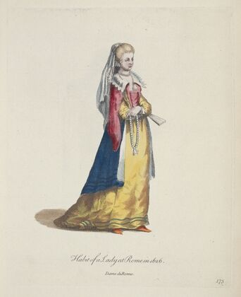 Habit of a lady in Rome in 1626. Dame de Rome. (1757-1772)