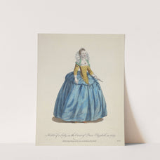 Habit of a lady in the court of Queen Elizabeth in 1559. Habit d’une dame de la cour de la Reine Elizabeth. (1757-1772) by Charles Grignion