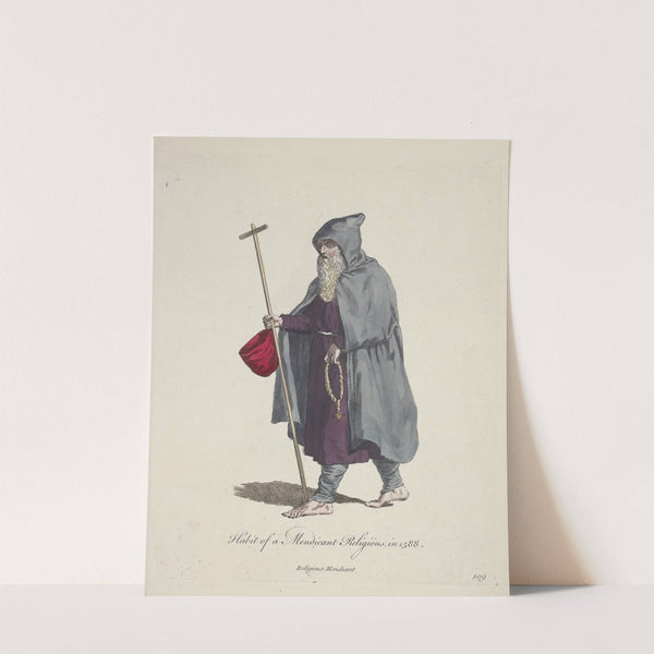 Habit of a mendicant religious in 1588. Religious mendicant. (1757-1772) by Charles Grignion