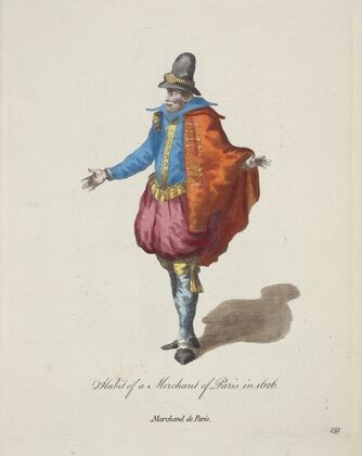 Habit of a merchant of Paris in 1626. Marchand de Paris. (1757-1772)